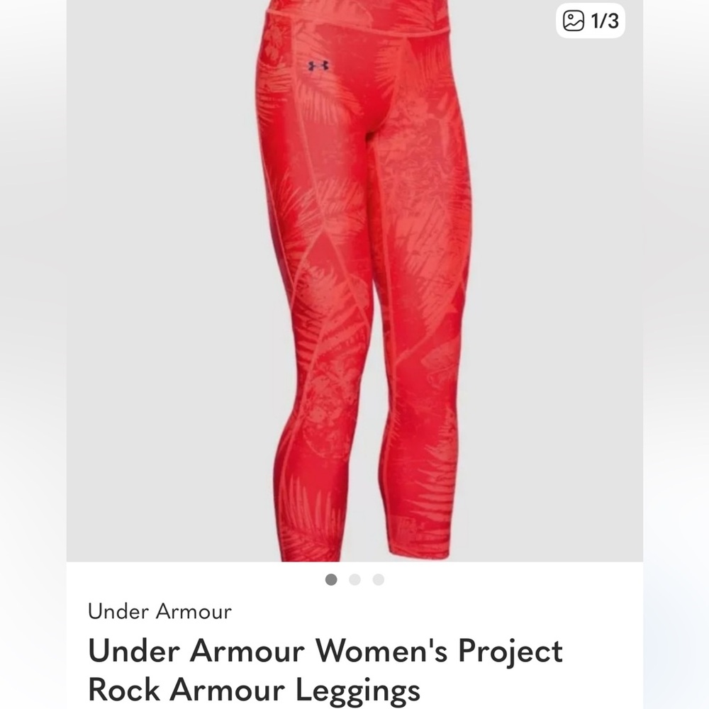Under Armour Women's Rock Armour Patterned Red Coral Leggings